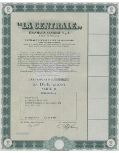 LA CENTRALE - FINANZIAMENTO IMPRESE ELETTRICHE 2 AZIONi 1965