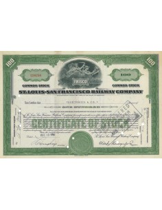 ST. LOUIS-SAN FRANCISCO RAILWAY COMPANY - 100 AZIONI - 1956