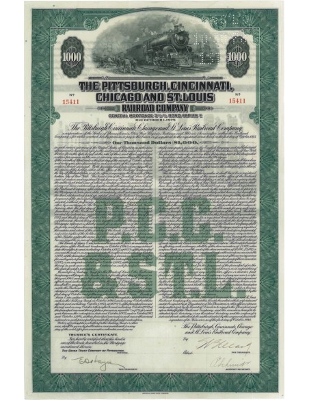 THE PITTSBURGH,CINCINNATI,CHICAGO AND ST. LOUIS - 1000 DOLLARI 1944