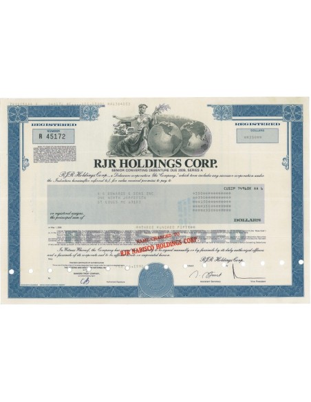 RJR HOLDINGS CORP. - 350 DOLLARI - 1990