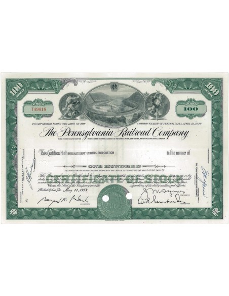 THE PENNSYLVANIA RAILROAD COMPANY - 100 AZIONI - 1959