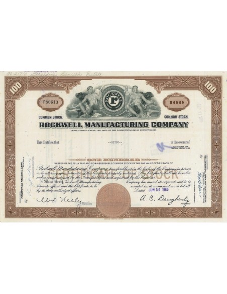 ROCKWELL MANUFACTURING COMPANY - 100 AZIONI -1966