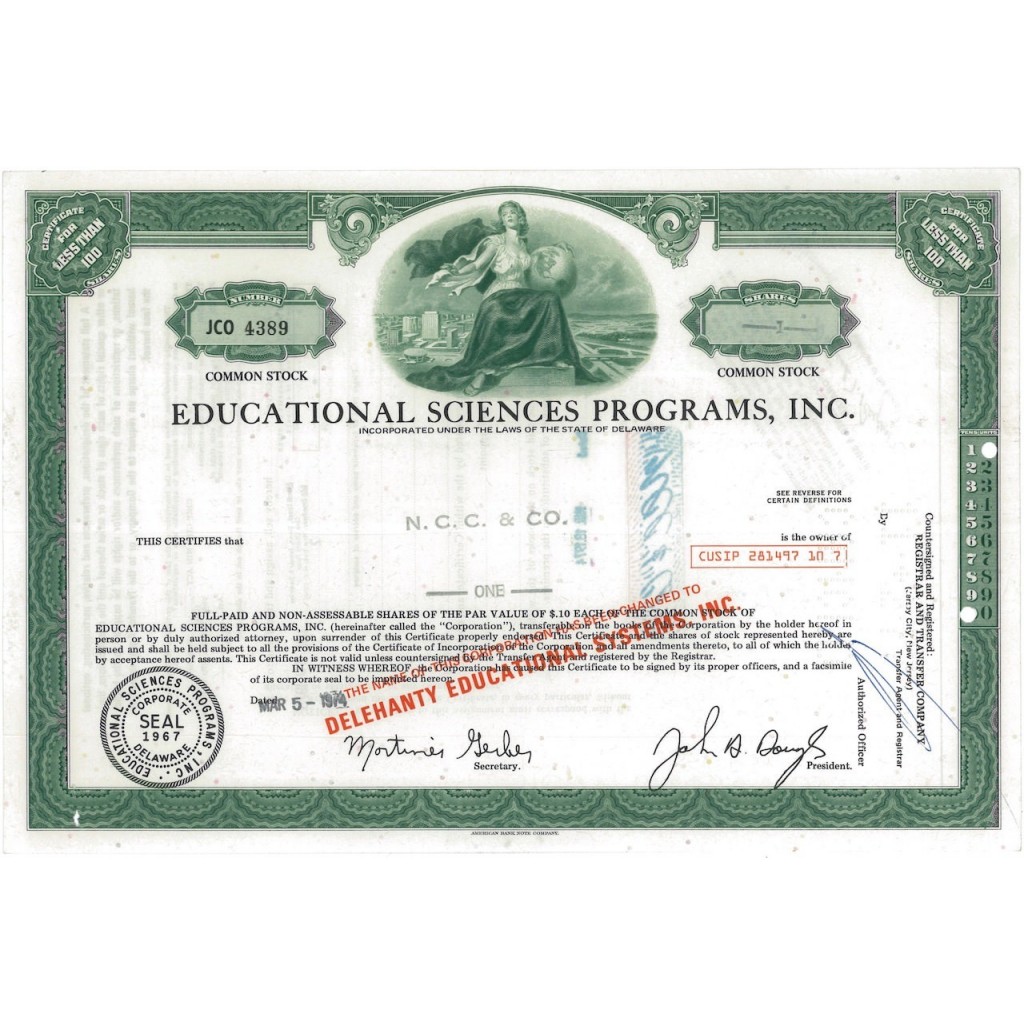 EDUCATIONAL SCIENCES PROGRAMS, INC. - 1 AZIONE - 1974