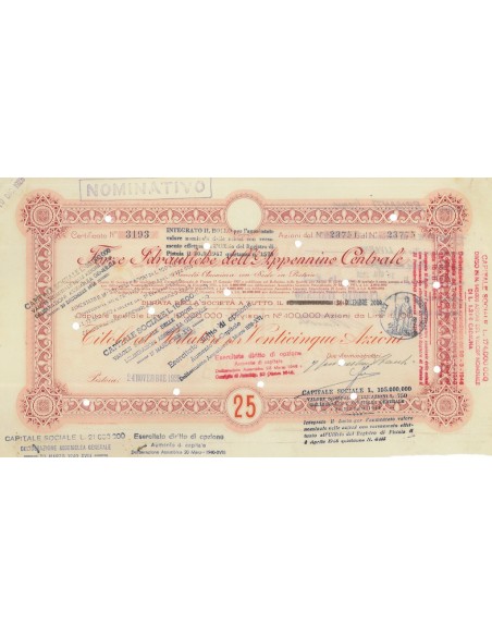 FORZE IDRAULICHE DELL APPENINO CENTRALE - 25 AZIONI PISTOIA 1928