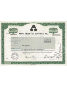 ANVIL INVESTOR SERVICES, INC. - 100 AZIONI - 1987