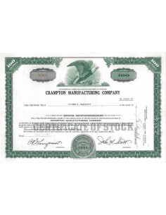 CRAMPTON MANUFACTURING COMPANY - 100 AZIONI - 1964