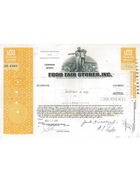 FOOD FAIR STORES, INC. 5 AZIONI - 1972