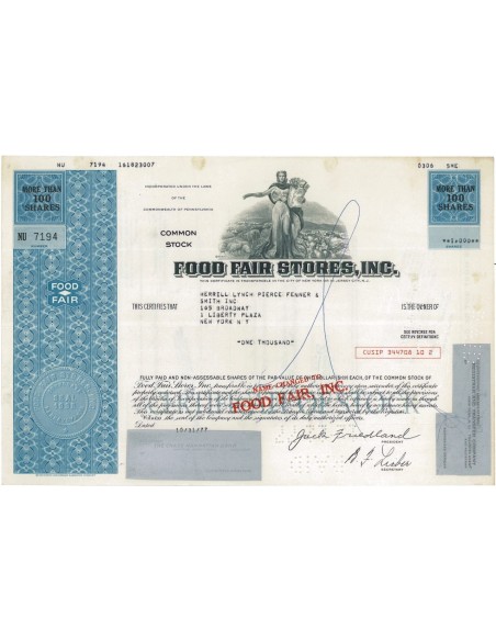 FOOD FAIR STORES, INC. 1000 AZIONI - 1977