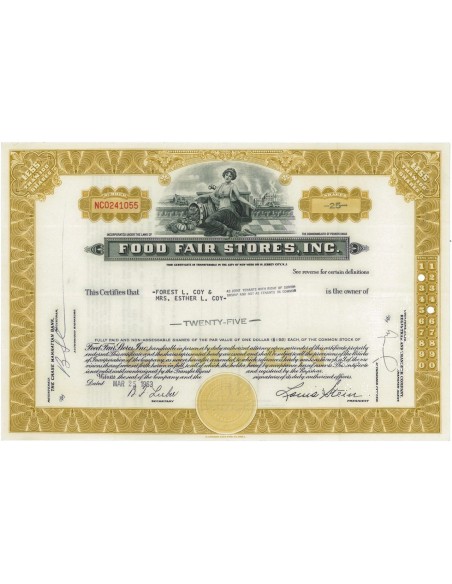 FOOD FAIR STORES, INC. 25 AZIONI - 1963