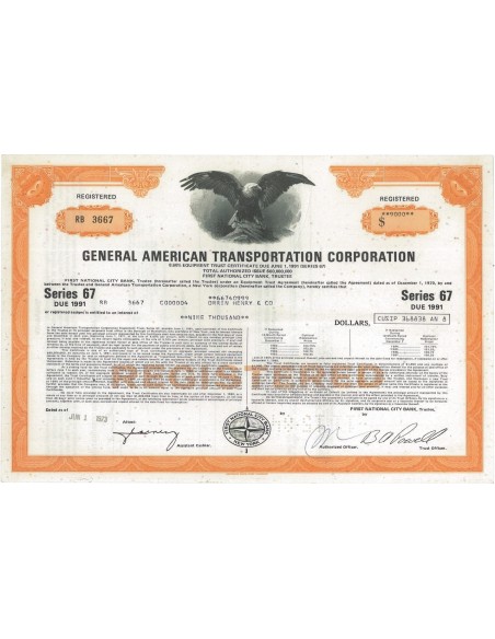 GENERAL AMERICAN TRANSPORTATION CORPORATION - 9000 DOLLARI - 1973