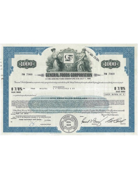 GENERAL FOODS CORPORATION - 1000 DOLLARI - 1973