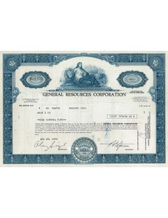 GENERAL RESOURCES CORPORATION - 940 AZIONI - 1974