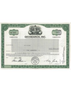 GEOSEARCH, INC - 500 AZIONI - 1980