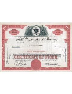 HOTEL CORPORATION OF AMERICA - 100 AZIONI - 1957