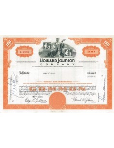 HOWARD JOHNSON COMPANY - 100 AZIONI - 1970