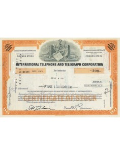INTERNATIONAL TELEPHONE AND TELEGRAPH CORP. 500 AZIONI - 1973