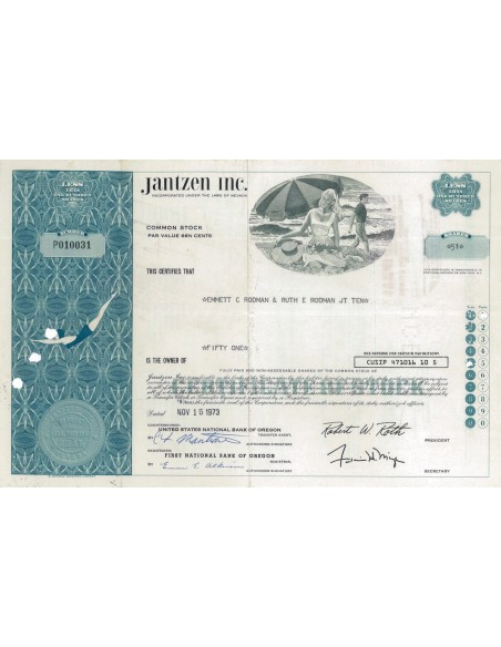 JANTZEN INC. - 51 AZIONI - 1973