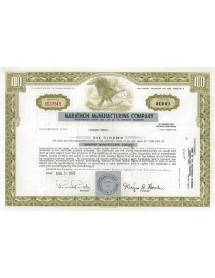 MARATHON MANUFACTURING COMPANY - 100 AZIONI - 1970