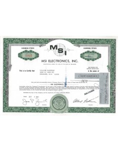 MSI ELECTRONICS, INC. 50 AZIONI - 1982