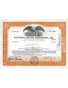 NATIONAL SILVER INDUSTRIES, INC. - 50 AZIONI - 1969