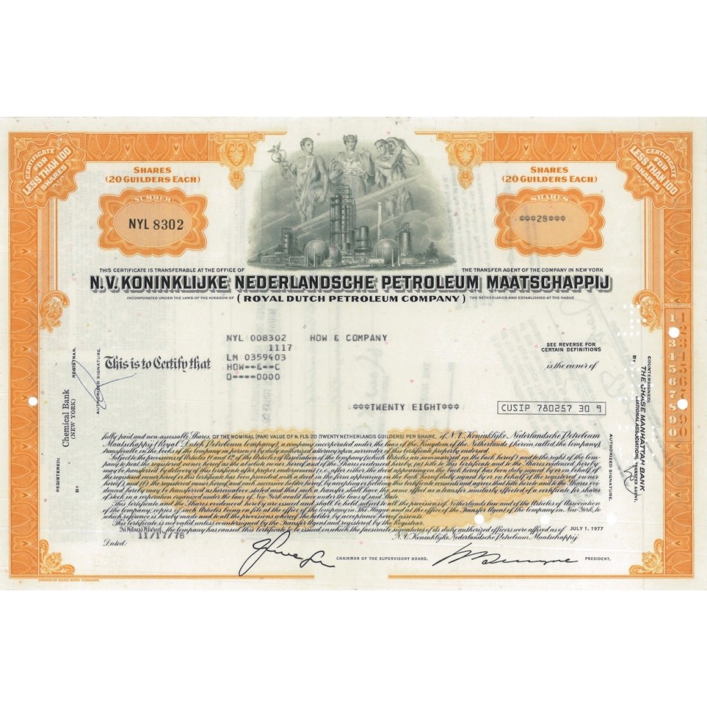 N.V. KONINKLIJKE NEDERLANDSCHE PETROLEUM MAATSCHAPPIJ - 28 AZIONI 1978