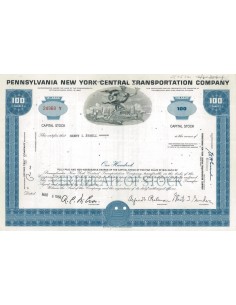 PENNSYLVANIA NEW YORK CENTRAL TRANSPORTATION COMPANY - 100 AZIONI 1968