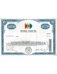 REPUBLIC COLOR INC. - 100 AZIONI - 1971