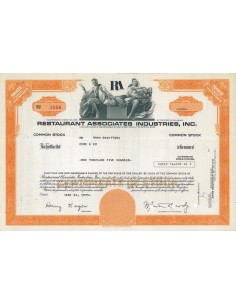 RESTAURANT ASSOCIATES INDUSTRIES, INC. 1500 AZIONI - 1975