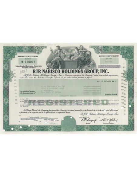 RJR NABISCO HOLDINGS GROUP, INC. - 25 DOLLARI - 1990