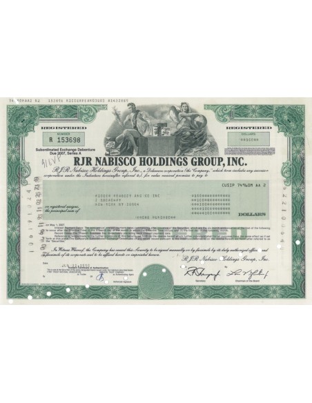 RJR NABISCO HOLDINGS GROUP, INC. - 100 DOLLARI - 1990