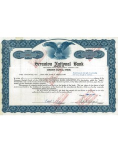 SCRANTON NATIONAL BANK - 8 AZIONI - 1969