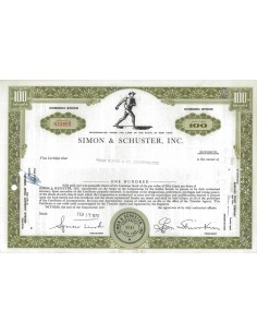 SIMON AND SHUSTER, INC. - 100 AZIONI - 1970