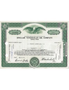 SINCLAIR VENEZUELAN OIL COMPANY - 20 AZIONI - 1963