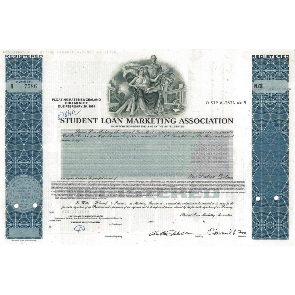 STUDENT LOAN MARKETING ASSOCIATION - 25000 DOLLARI - 1988