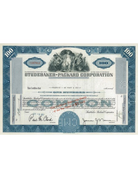 STUDEBAKER-PACKARD CORP. - 100 AZIONI - 1969