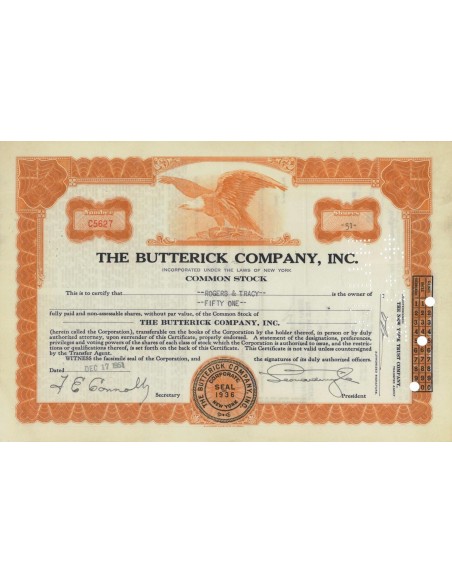 THE BUTTERICK COMPANY, INC. - 51 AZIONI - 1951