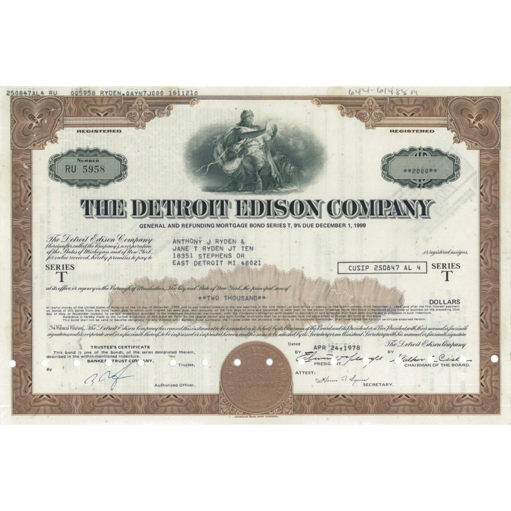 THE DETROIT EDISON COMPANY - 2000 DOLLARI - 1978