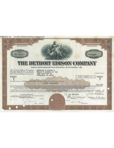 THE DETROIT EDISON COMPANY - 4000 DOLLARI - 1978