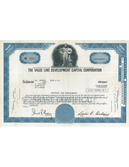 THE VALUE LINE DEVELOPMENT CAPITAL CORP. 42000 AZIONI - 1975