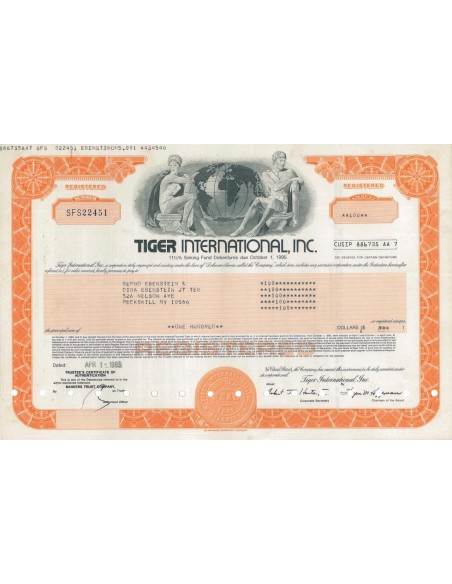 TIGER INTERNATIONAL, INC. 100 DOLLARI - 1983