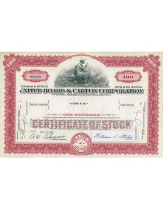 UNITED BOARD AND CARTON CORP. 100 AZIONI - 1962