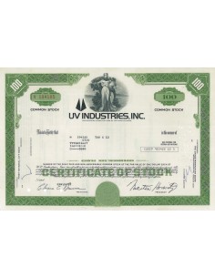 UV INDUSTRIES, INC. - 100 AZIONI - 1977