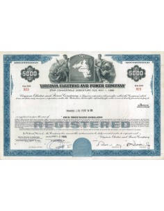 VIRGINIA ELECTRIC AND POWER COMPANY - 5000 DOLLARI - 1966