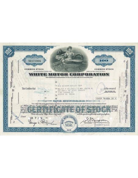 WHITE MOTOR CORPORATION - 100 AZIONI - 1073