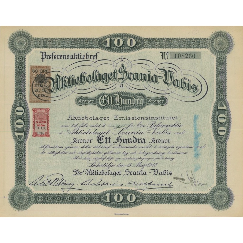 AKTIEBOLAGET SCANIA-VABIS - 1918