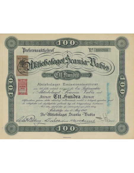 AKTIEBOLAGET SCANIA-VABIS - 1918