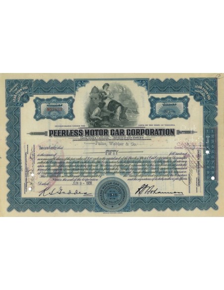 PEERLESS MOTOR CAR CORP. - 50 AZIONI - 1931