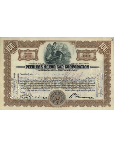 PEERLESS MOTOR CAR CORP. - 10 AZIONI - 1930