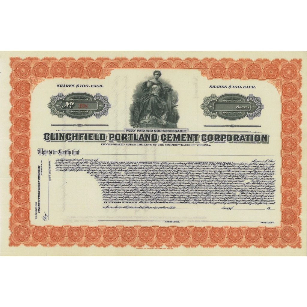 CLINCHFIELD PORTLAND CEMENT CORPORATION - AZIONI