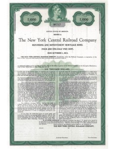 THE NEW YORK CENTRAL RAILROAD COMPANY - 1000 DOLLARI - 2013